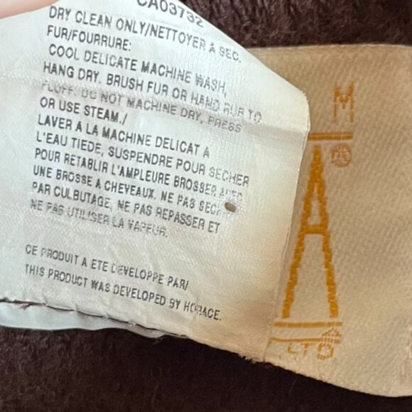 Linda Lundström Wool Laparka Brown Faux Fur Coat XL Vintage - Picture 15 of 16